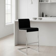 Tamzin Black Velvet Bar Chair With Low Back