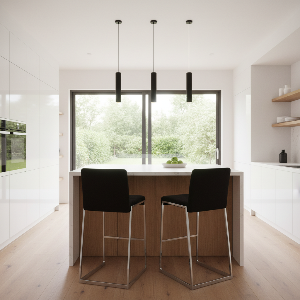 Tamzin Black Velvet Bar Chair With Low Back