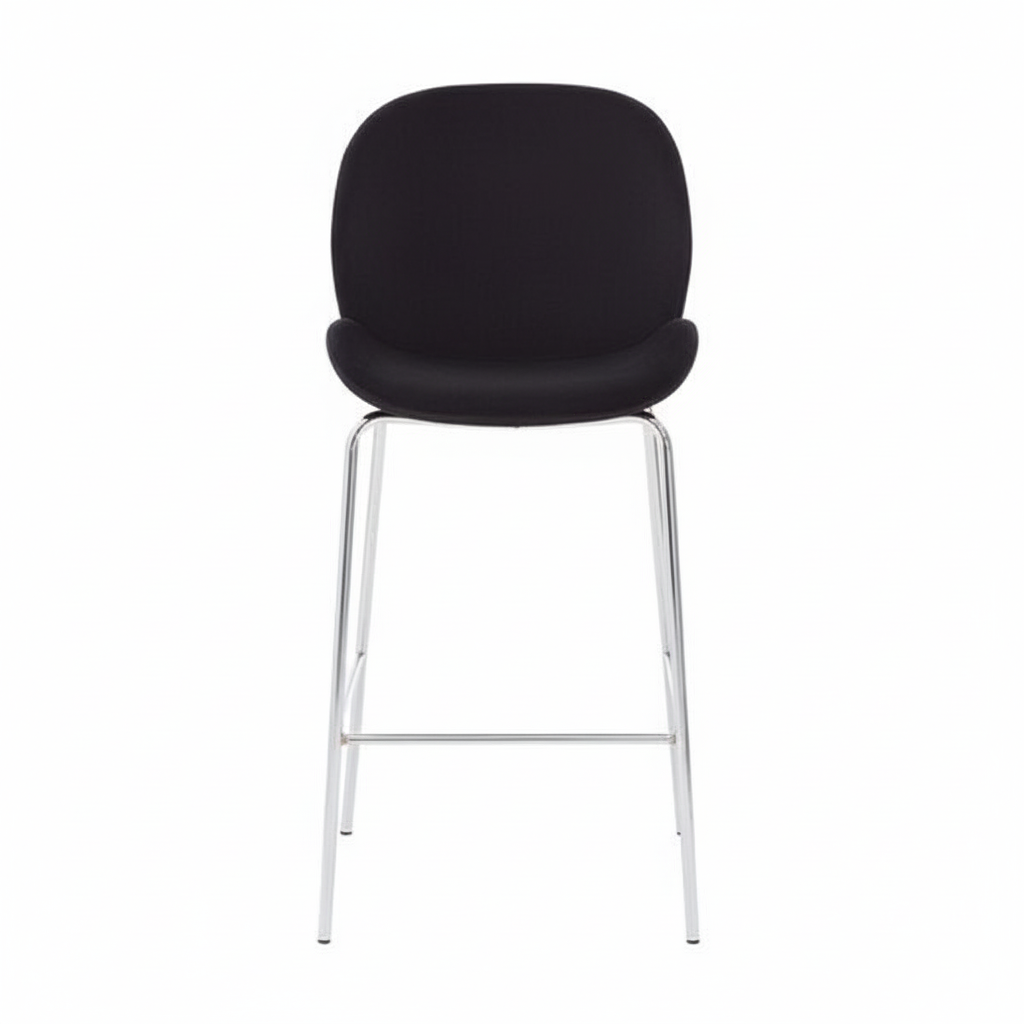 Tamzin Black Velvet Chrome Finish Bar Chair