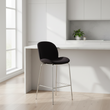 Tamzin Black Velvet Chrome Finish Bar Chair