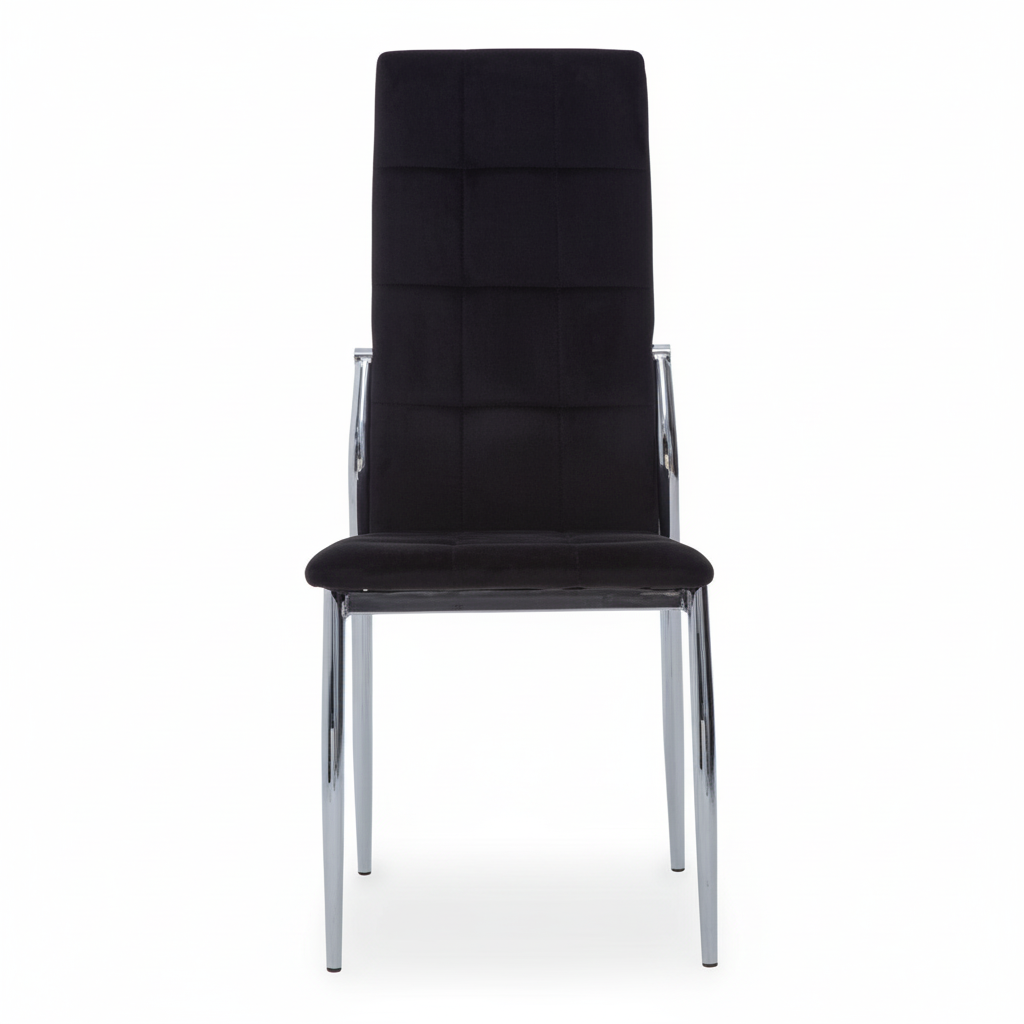 Tamzin Black Velvet High Back Dining Chair