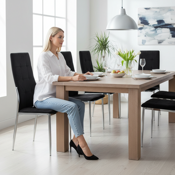 Tamzin Black Velvet High Back Dining Chair