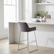 Tamzin Grey Velvet Bar Chair With Low Arms