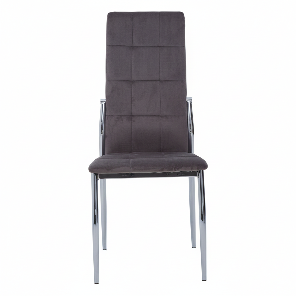 Tamzin Grey Velvet High Back Dining Chair