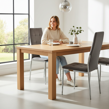 Tamzin Grey Velvet High Back Dining Chair