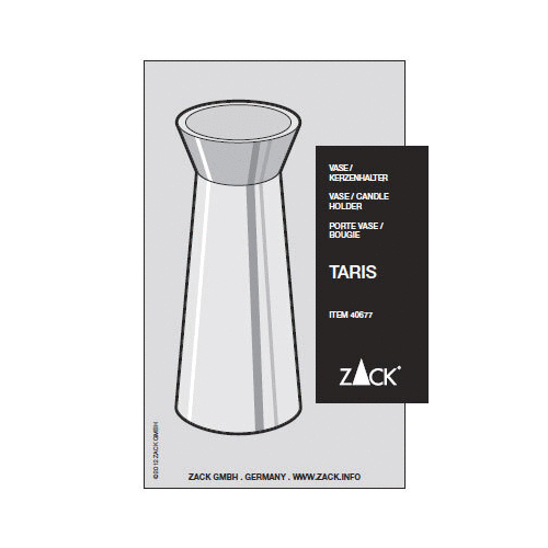 Taris Brushed Stainless Steel with Grey/Red Vase or Candle Holder 40677GR