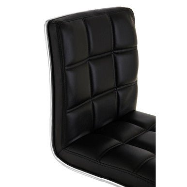 Tavor Black Faux Leather Bar Chair