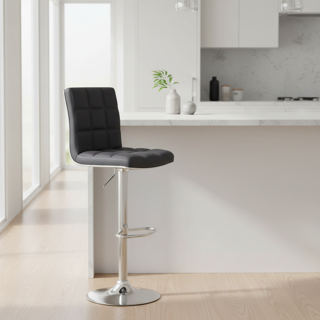 Tavor Grey Faux Leather Bar Chair