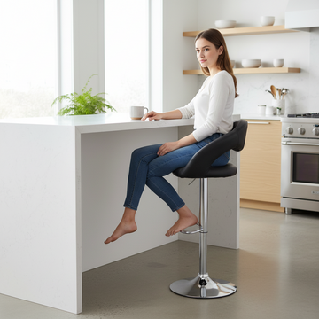 Taylor Black Faux Leather Bar Chair