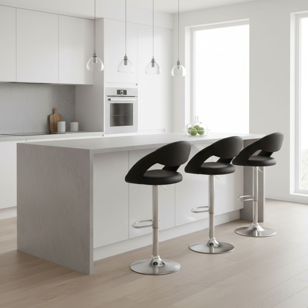 Taylor Black Faux Leather Bar Chair