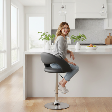 Taylor Grey Faux Leather Bar Chair