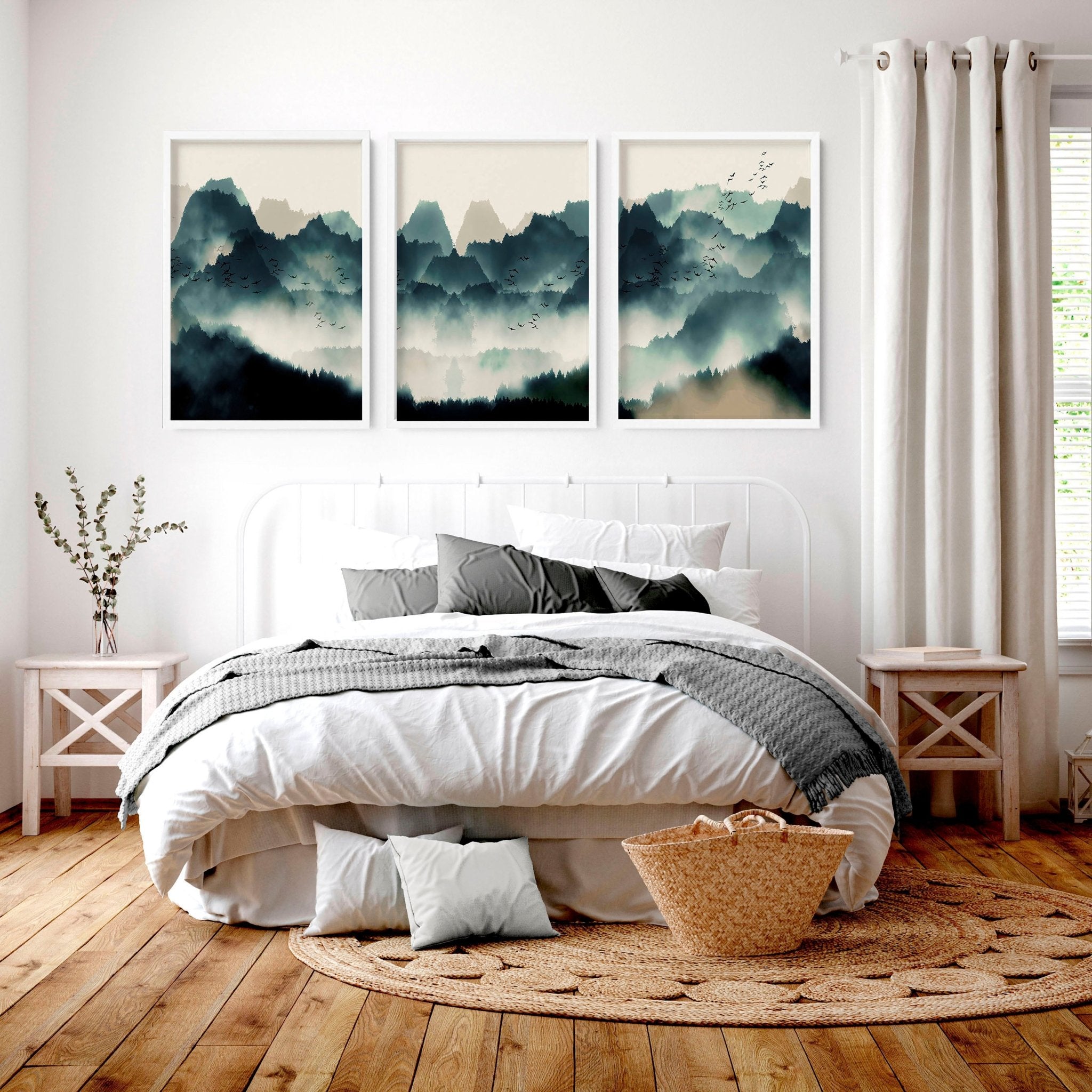 Bedroom prints set of 3 | set of 3 Scandinavian wall art