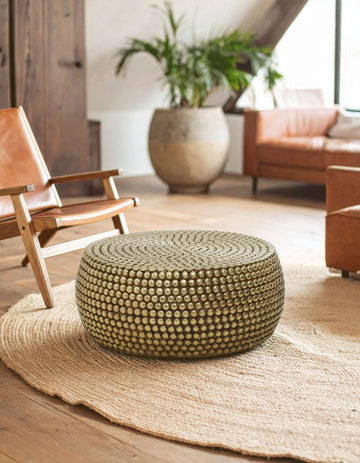 Templar Gold Finish Beaded Coffee Table