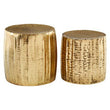 Templar Set Of 2 Antique Brass Finish Side Tables And Stools