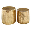 Templar Set Of 2 Antique Brass Finish Side Tables And Stools