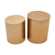 Templar Set of 2 Gold Finish Side Tables and Stools