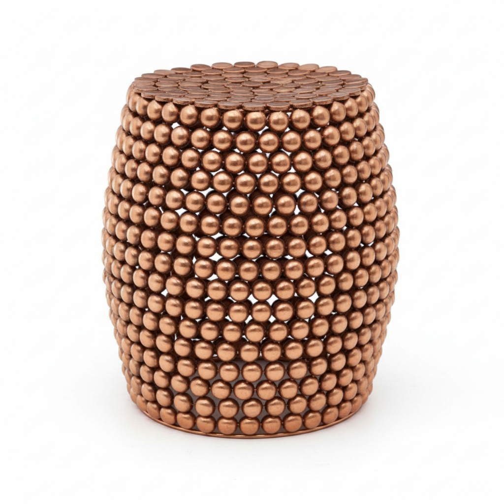 Templar Copper Finish Barrel Stool