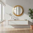 Templar Gold Finish Round Wall Mirror
