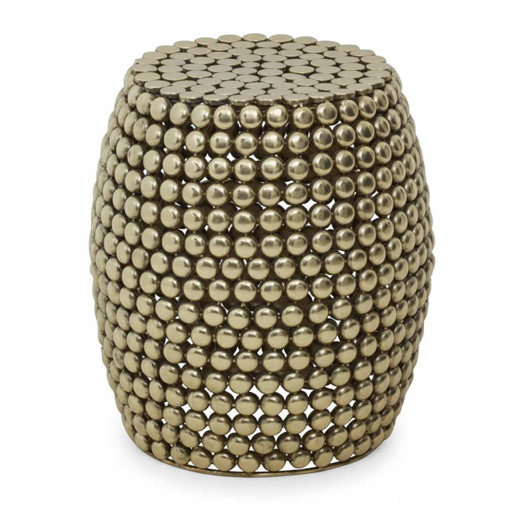 Templar Gold Finish Stool and Side Table