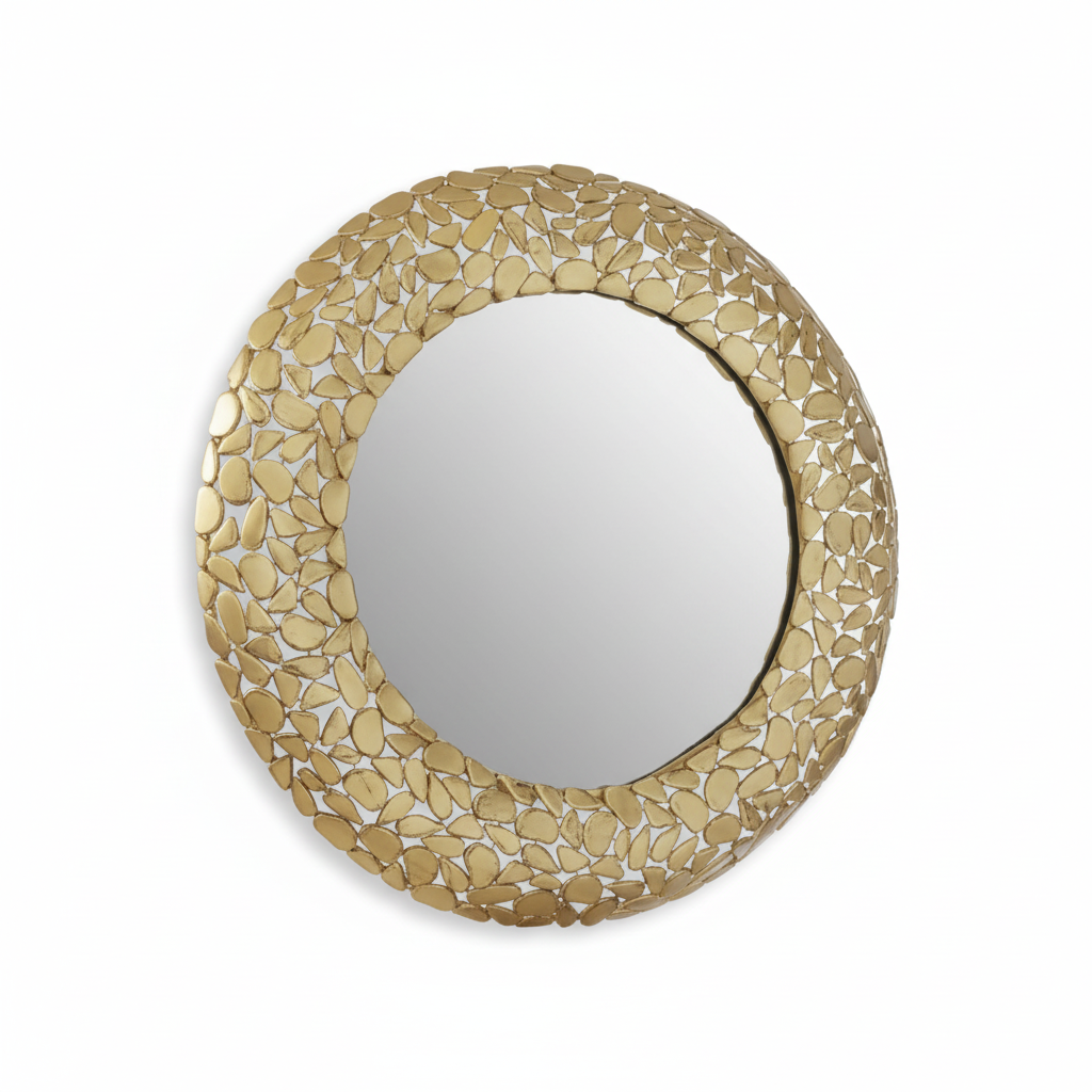 Templar Pebble Effect Round Wall Mirror