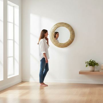 Templar Pebble Effect Round Wall Mirror