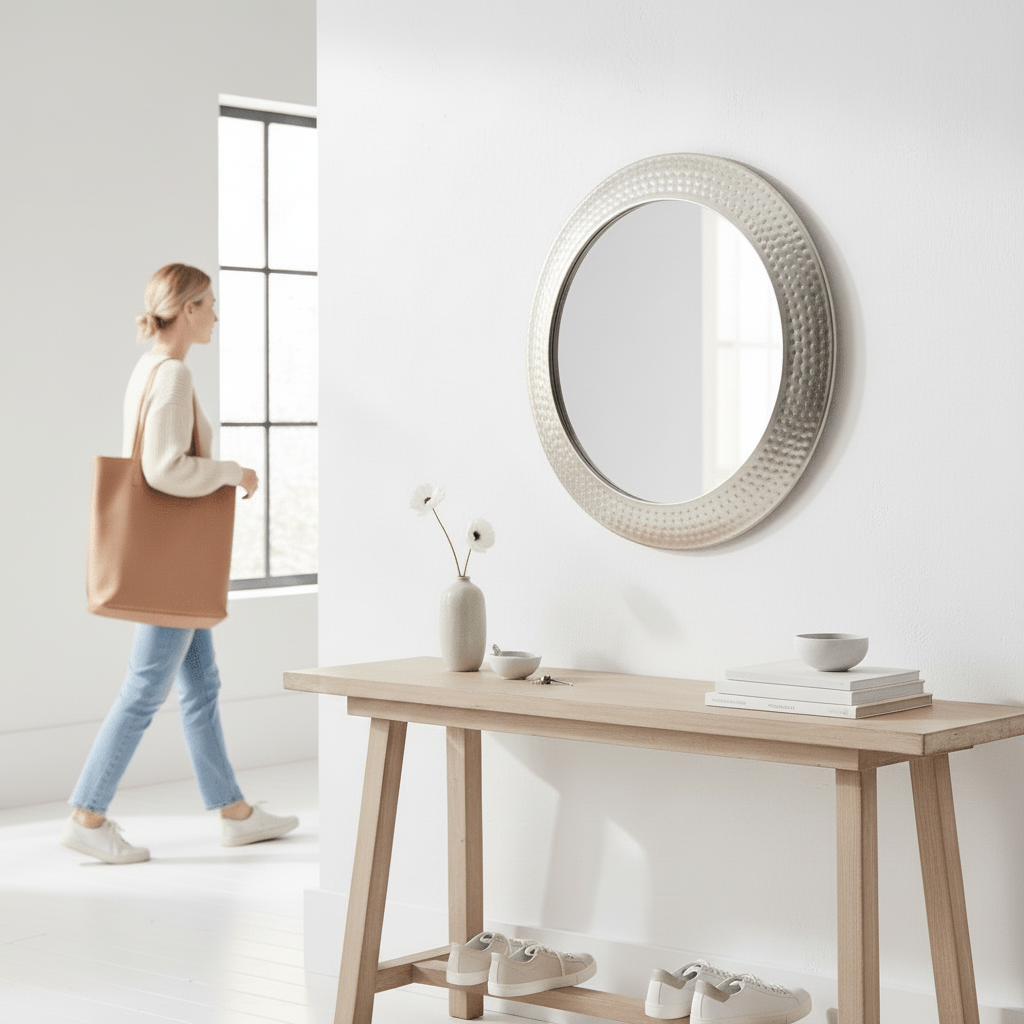 Templar Pewter Finish Wall Mirror