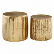 Templar Set Of 2 Antique Brass Finish Side Tables And Stools