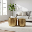 Templar Set Of 2 Antique Brass Finish Side Tables And Stools
