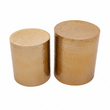 Templar Set of 2 Gold Finish Side Tables and Stools