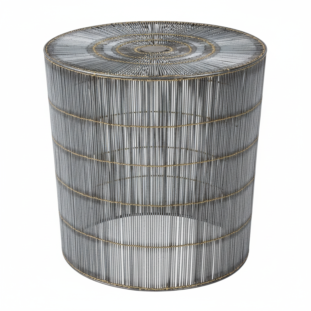 Templar Silver Wireframe Side Table