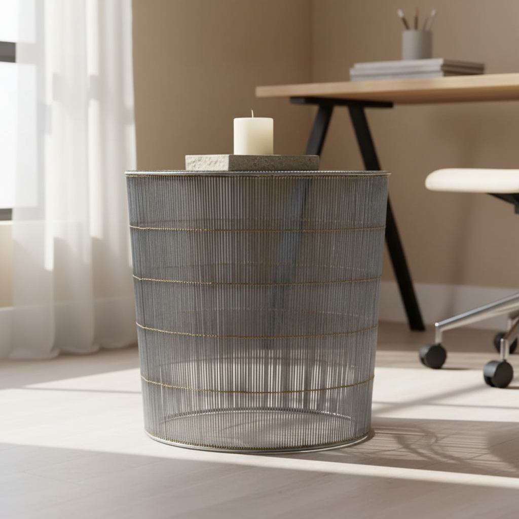 Templar Silver Wireframe Side Table