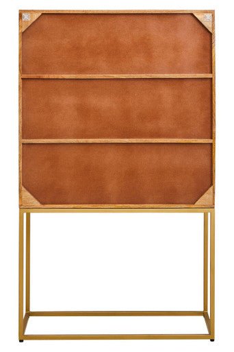 Teora Paper Rope Detail Two Door Mango Wood Cabinet