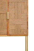 Teora Paper Rope Detail Two Door Mango Wood Cabinet