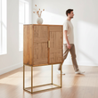 Teora Paper Rope Detail Two Door Mango Wood Cabinet