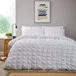 Textured Pintuck Ruffles Pleated Microfibre Duvet Cover Sets with Pillowcases Soft Breathable Easy Care Bedding Set Quilt Covers
