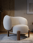 Thelonious Boucle Armchair, White Armchair