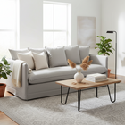 Stella Three Seat Grey Linen Sofa