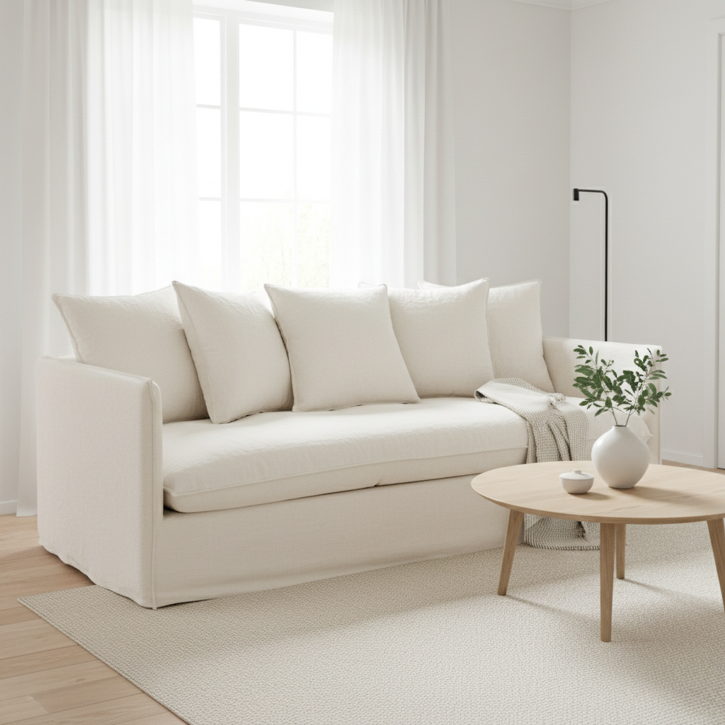 Antibes 3 Seat Cream Sofa