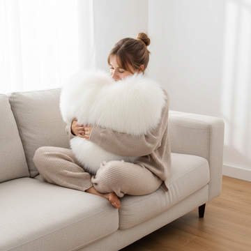 Throw Pillows Heart Shape Long Plush Fluffy Shaggy Cushion Cover Sofa Cushions Decorative Pillow Covers Pillowcase White