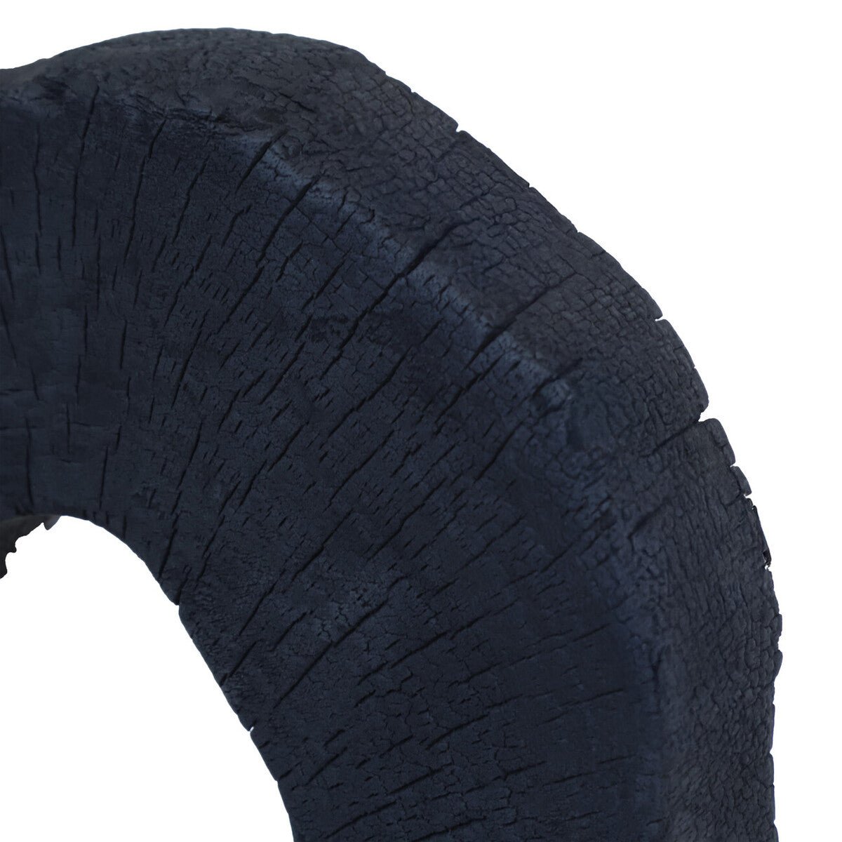 Tibor Black Mango Wood Sculpture With Travertine Base