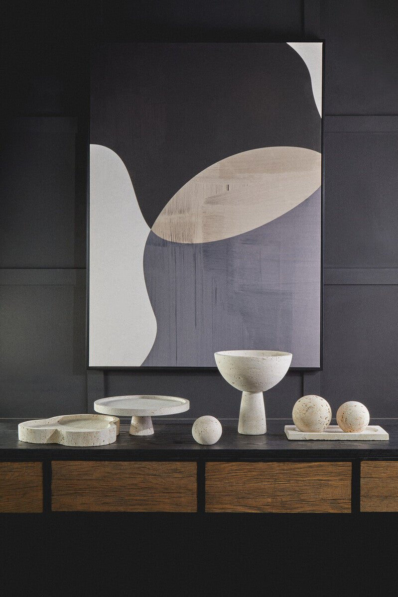 Tibor Travertine Irregular Tray