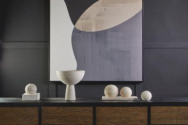 Tibor Travertine Pedestal Bowl