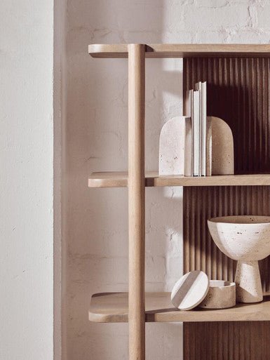 Tibor Travertine Pedestal Bowl