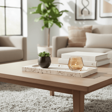 Tibor Travertine Rectangular Decorative Tray