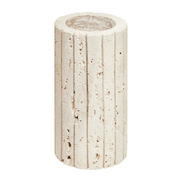 Tibor Travertine Ribbed Vase