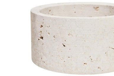 Tibor Travertine Round Trinket Box