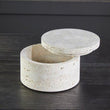 Tibor Travertine Round Trinket Box