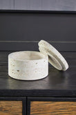 Tibor Travertine Round Trinket Box