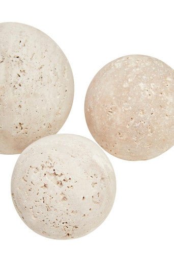 Tibor Travertine Set of 3 Deco Balls