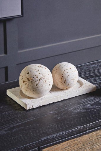 Tibor Travertine Set of 3 Deco Balls